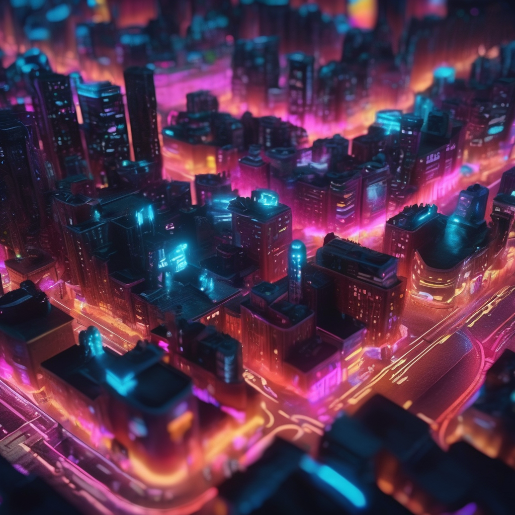 Hyperrealsitic city 16k neon glows