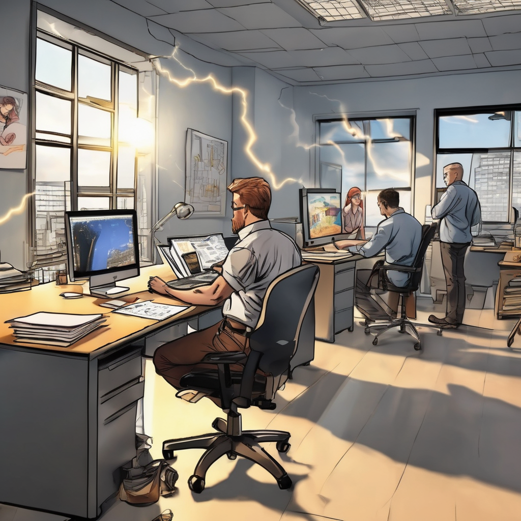 16k hd high quality photorealistic of people working in a office