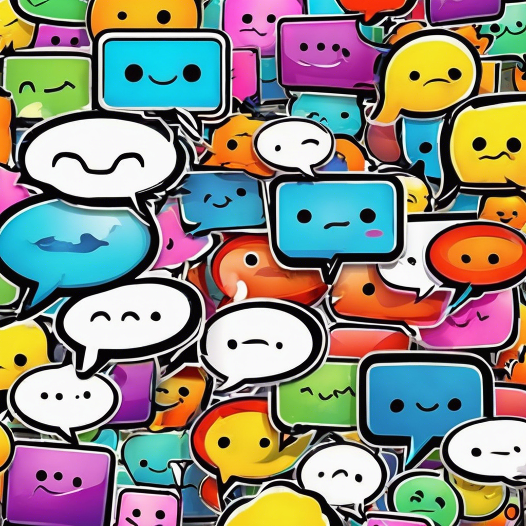 Cute happy social media marketing chat icon