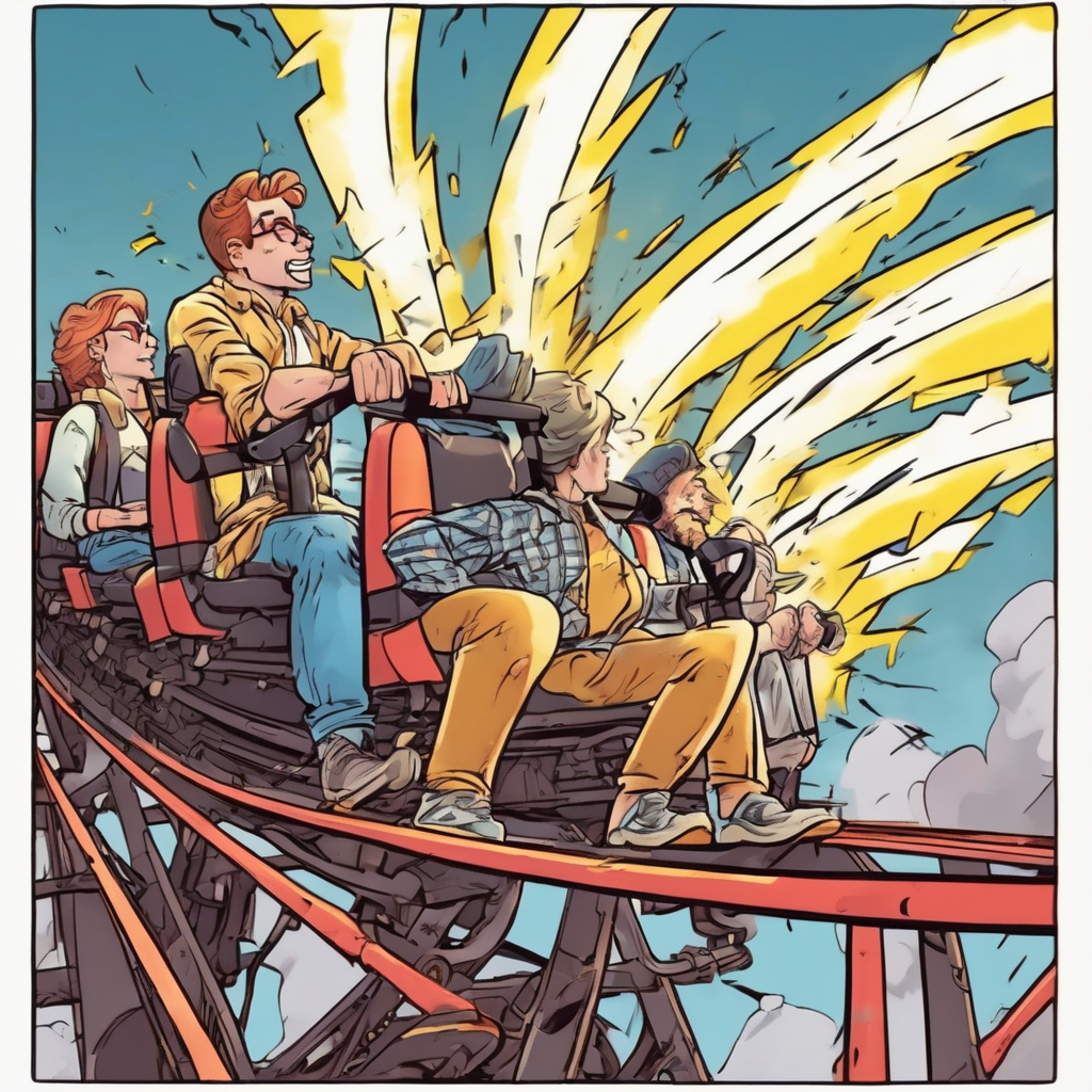 people working on a rollercoster