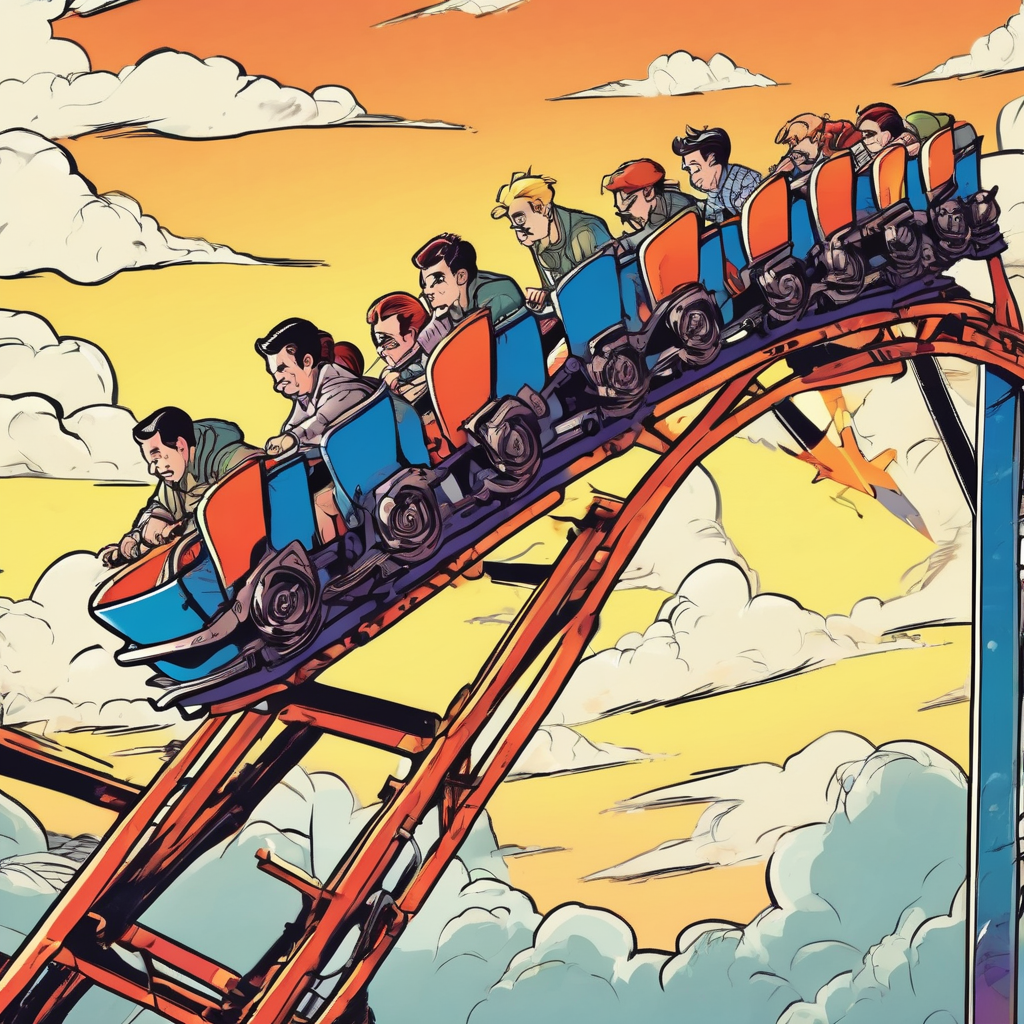 people working on a rollercoster