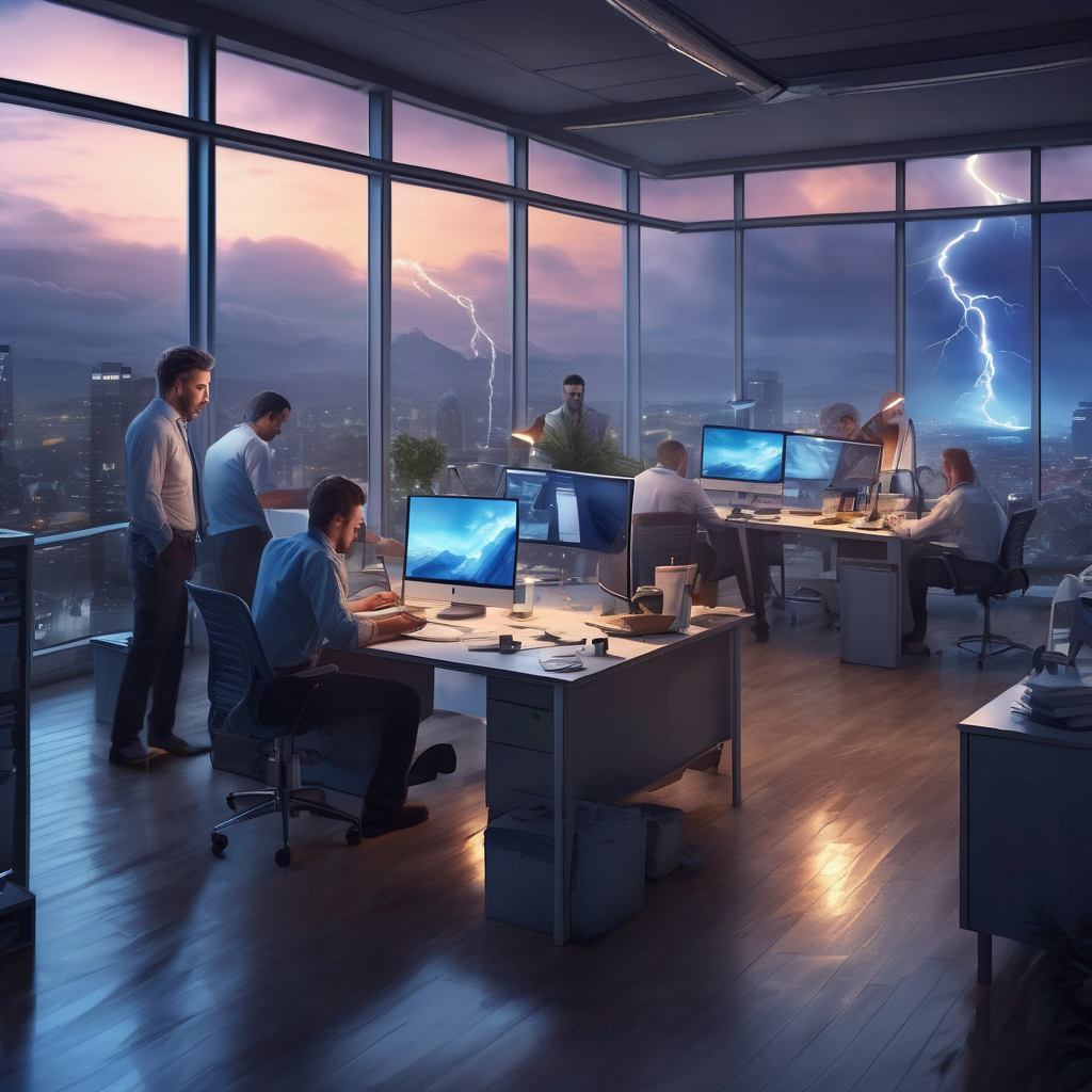 16k hd high quality photorealistic of people working in a office