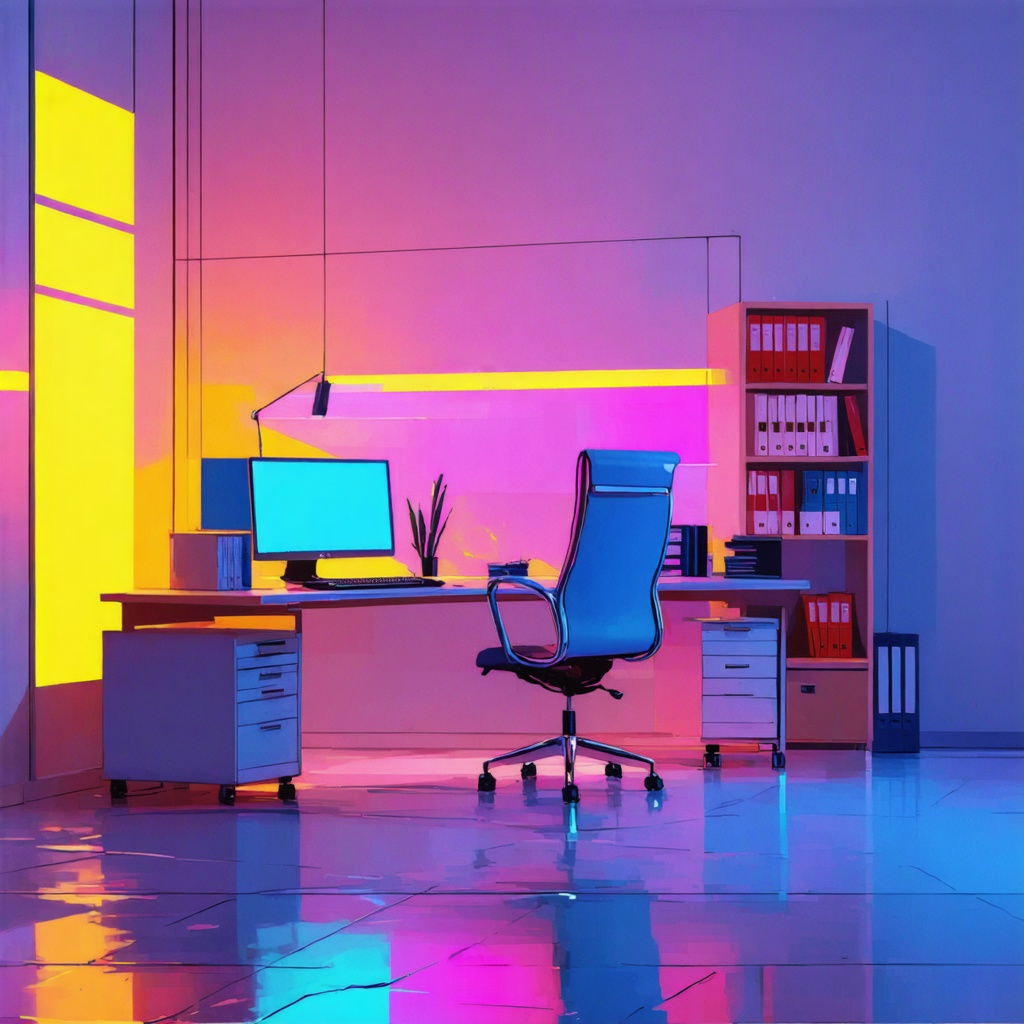 office in abstract style