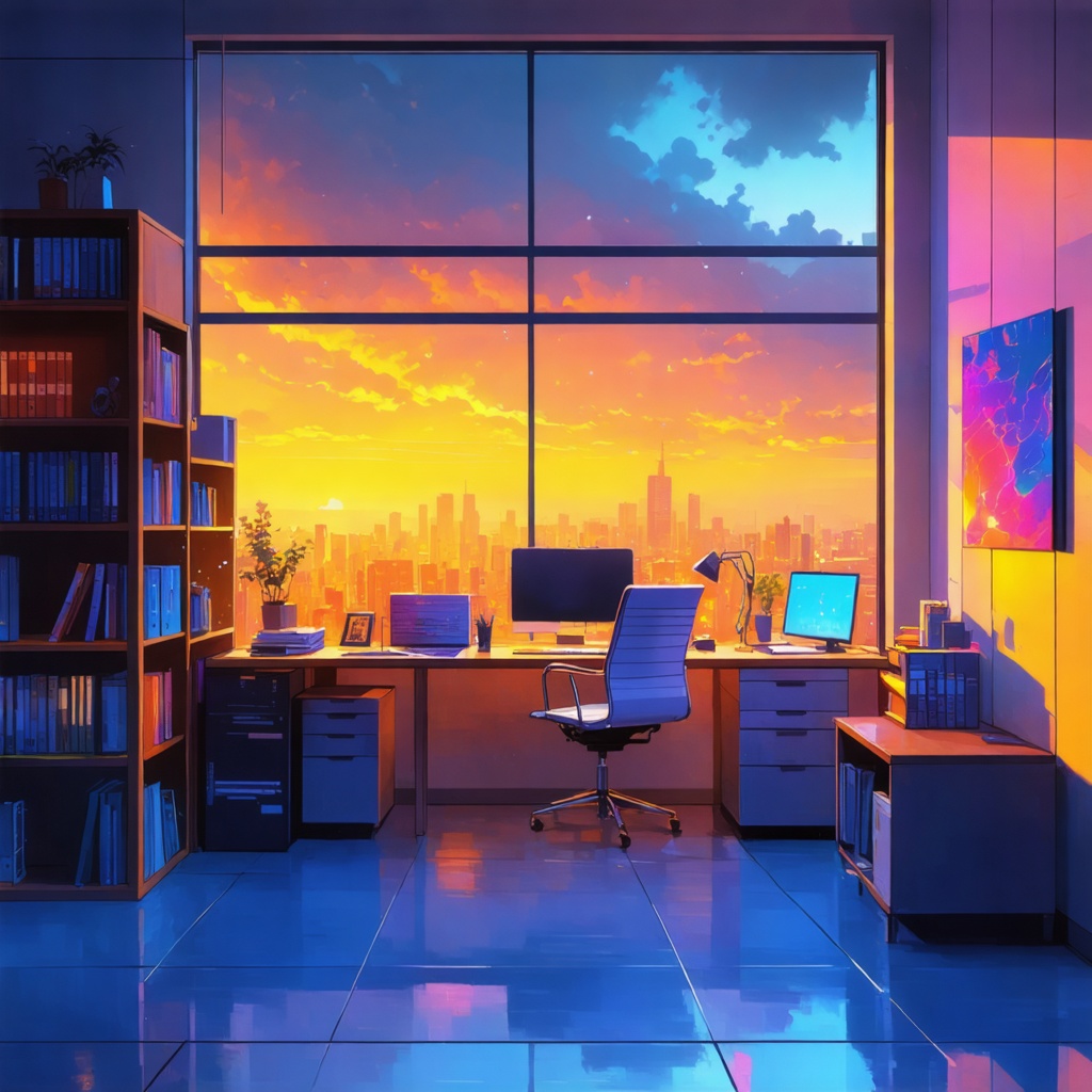 office in abstract style