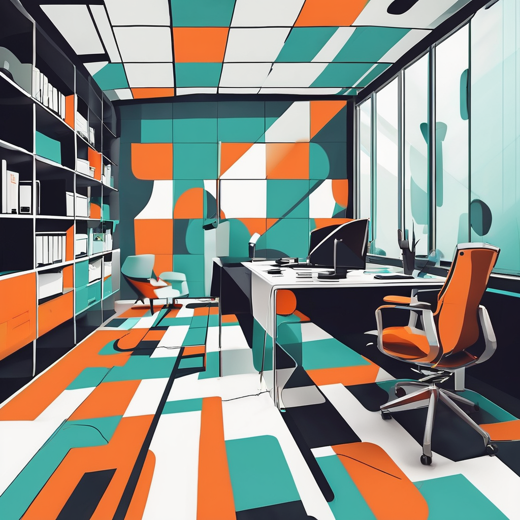 office in abstract style
