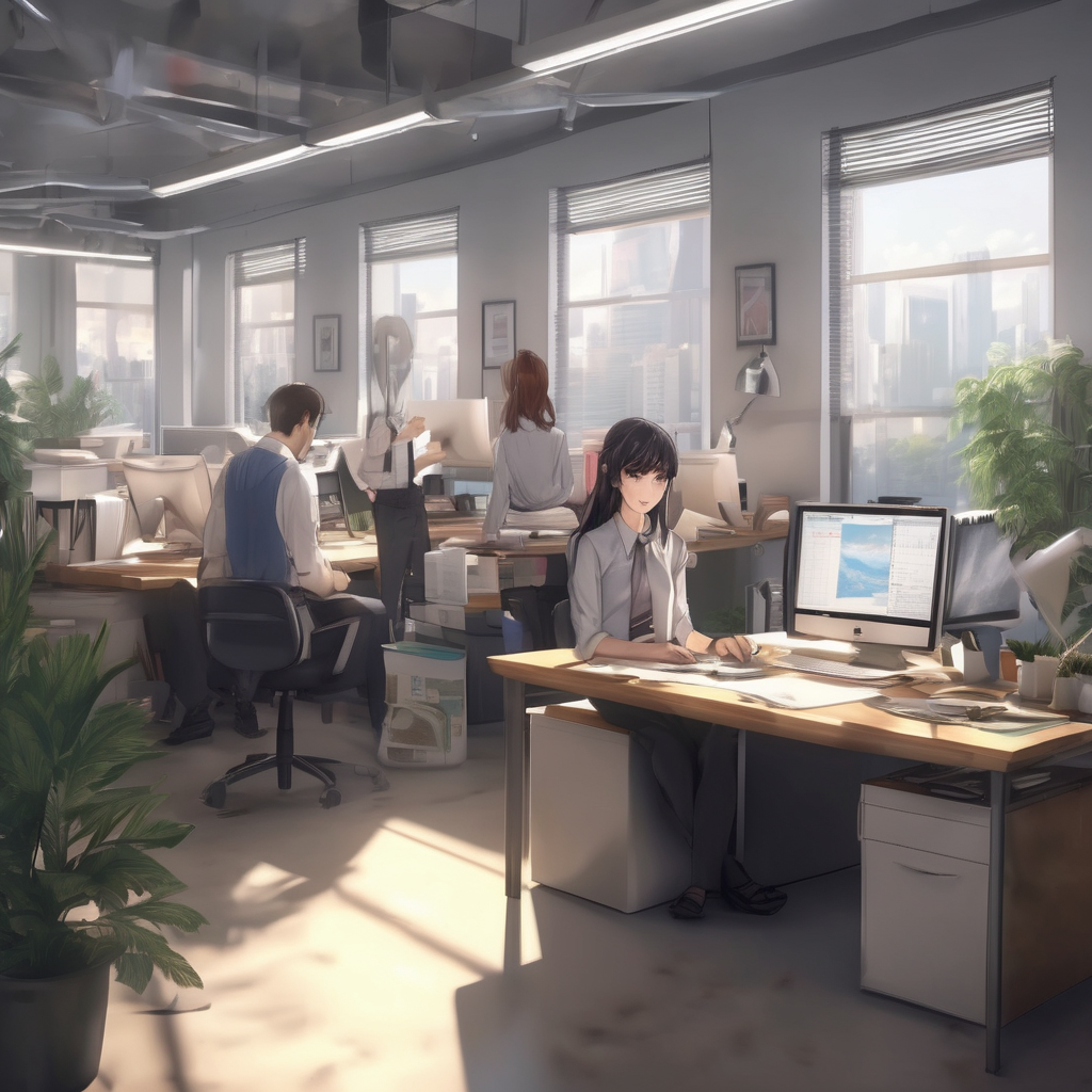 16k hd high quality photorealistic of people working in a office