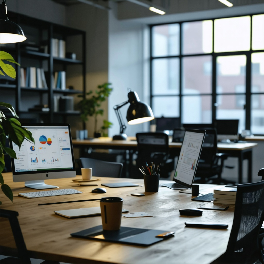 16k hd high quality photo realistic office withj people working