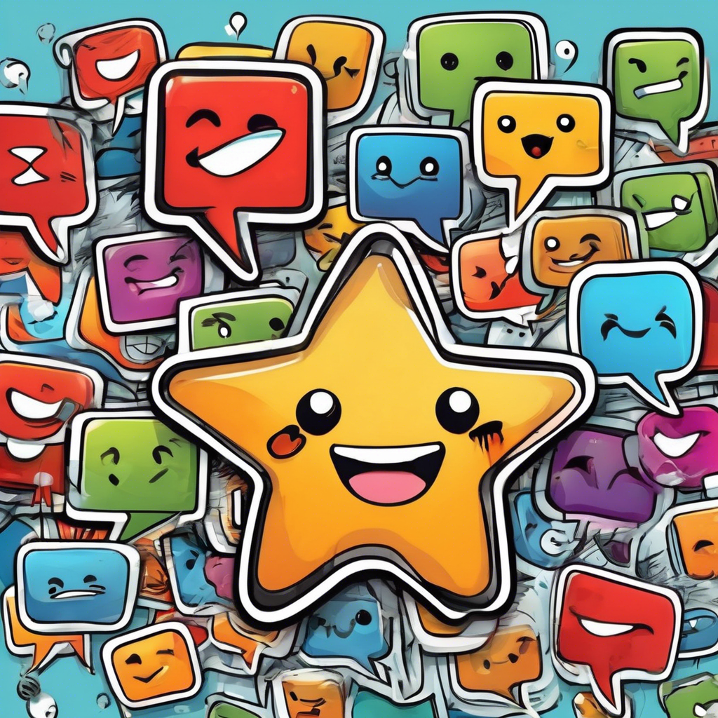 Cute happy social media marketing chat icon