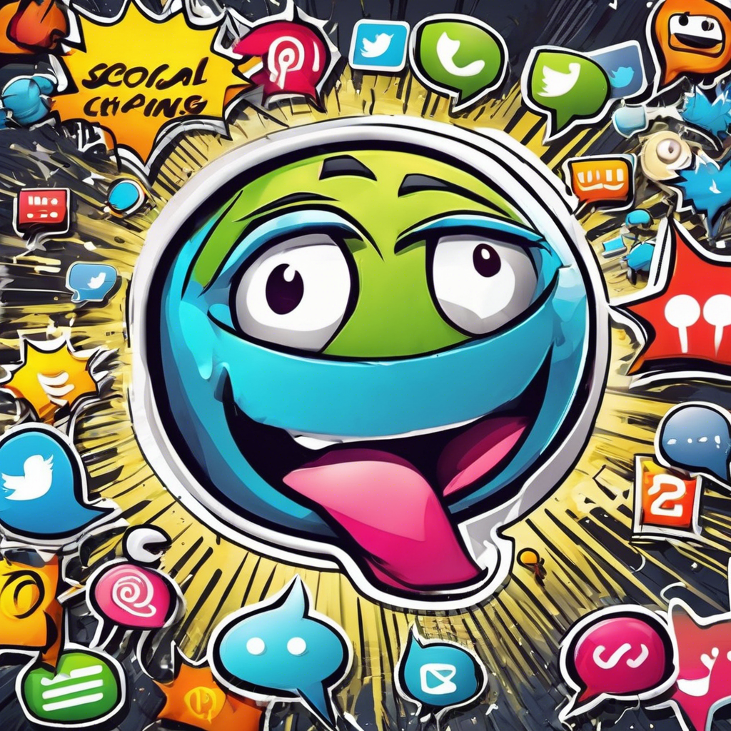 Cute happy social media marketing chat icon