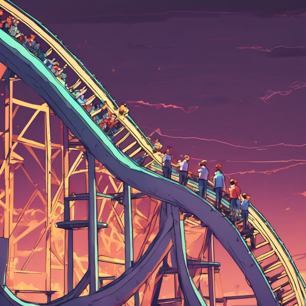 people working on a rollercoster