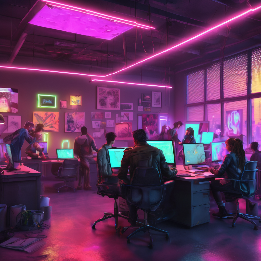 16k hd high quality photorealistic of people working in a office