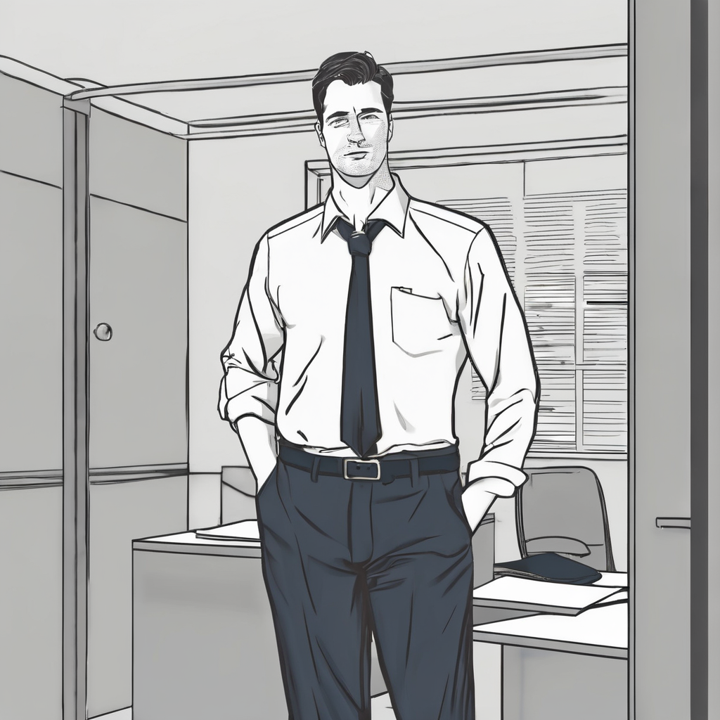 a man standing waist up wearing a office shirt