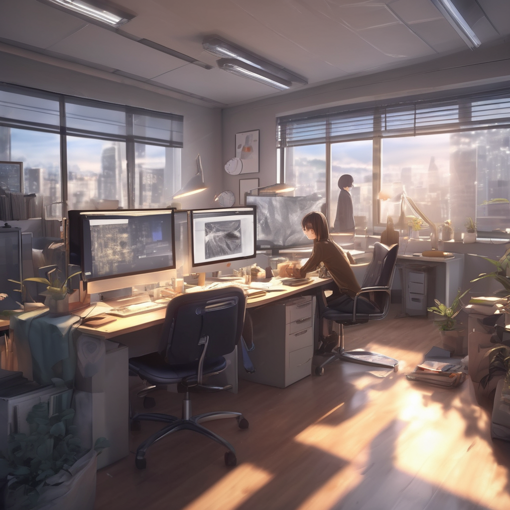 16k hd high quality photorealistic of people working in a office
