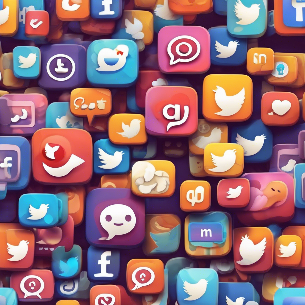 Cute happy social media marketing chat icon