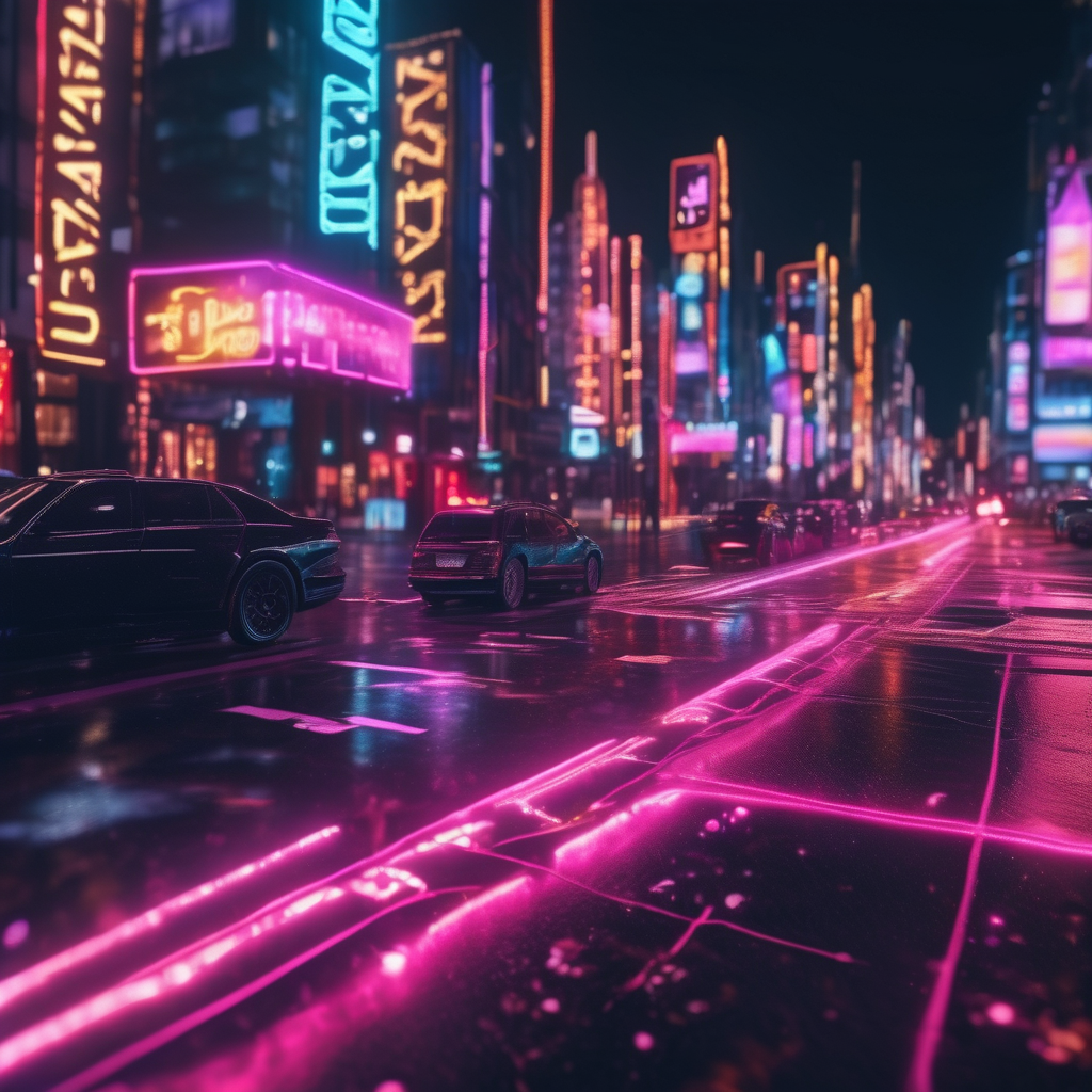 Hyperrealsitic city 16k neon glows