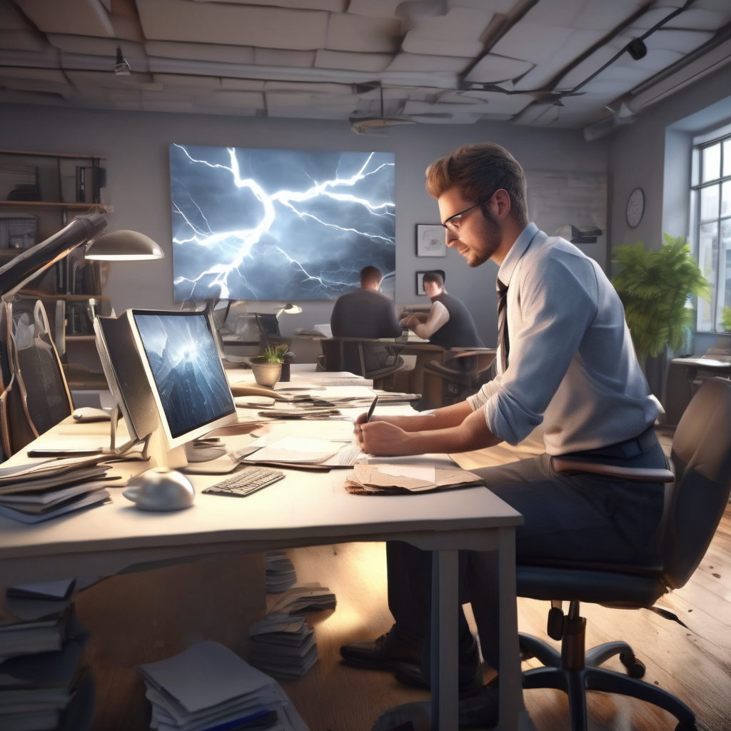 16k hd high quality photorealistic of people working in a office