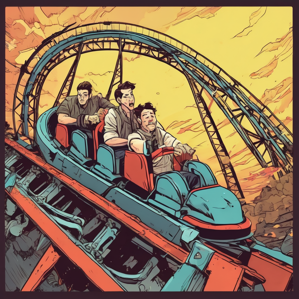 people working on a rollercoster