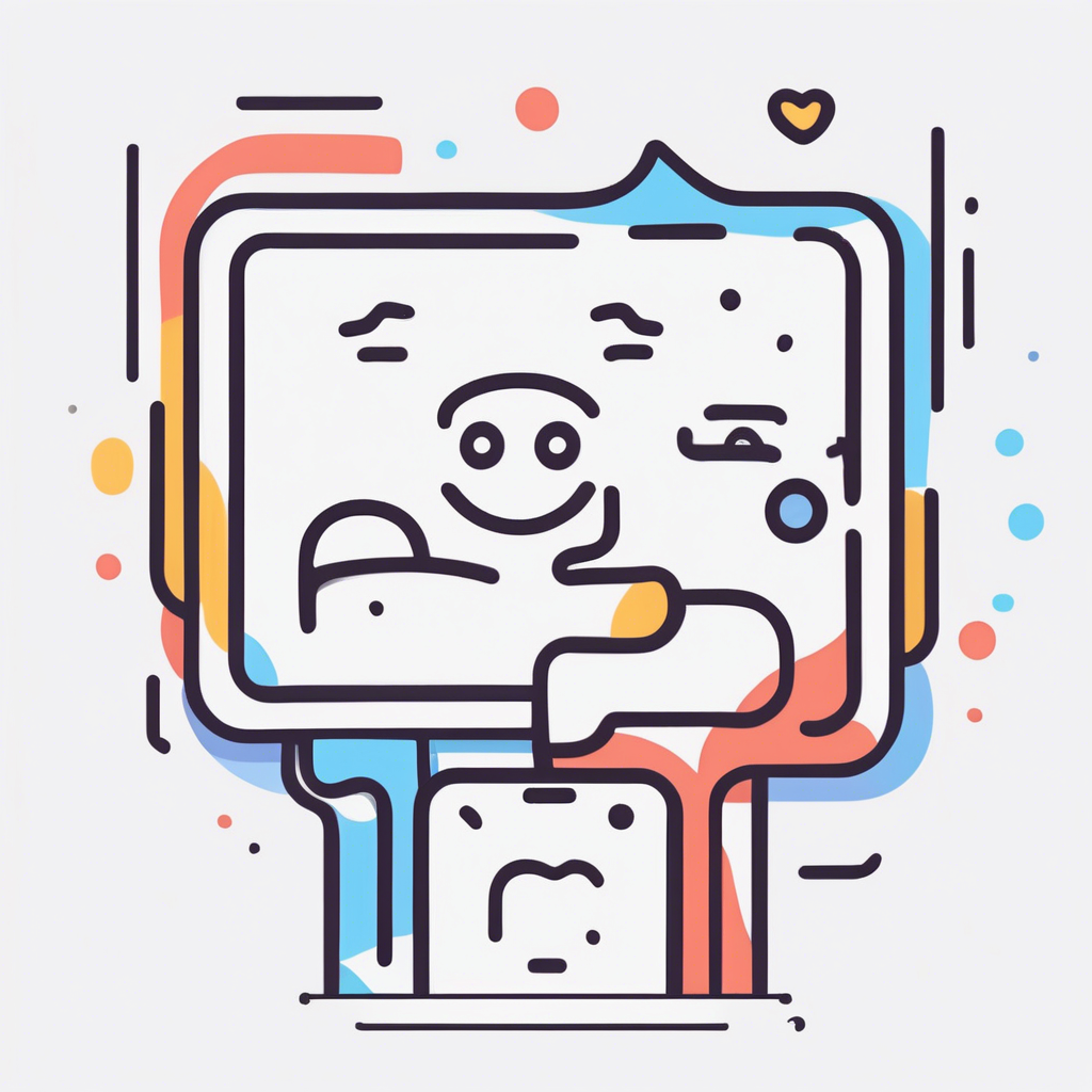 Cute happy social media marketing chat icon
