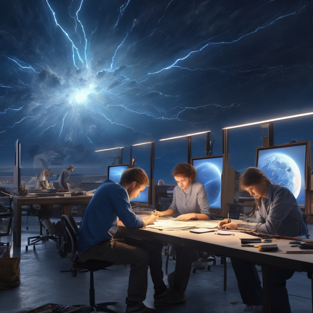 32k hd high quality photorealistic image of people working on a astroid