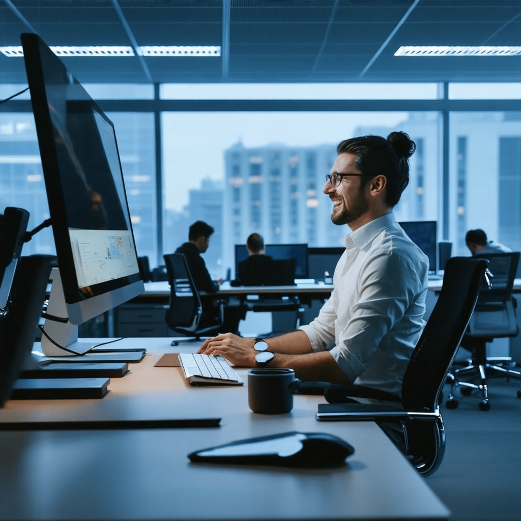 16k hd high quality photo realistic office withj people working