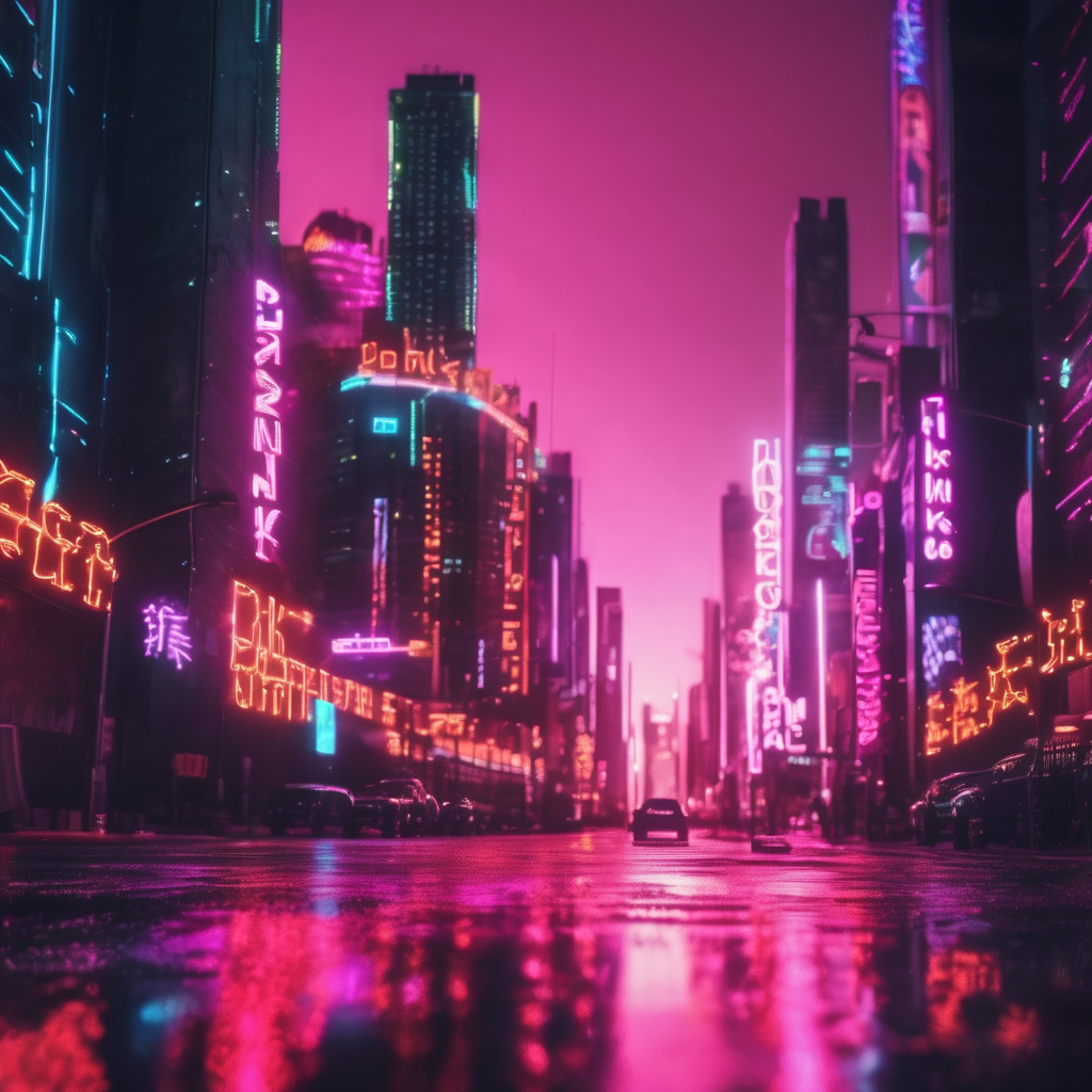 Hyperrealsitic city 16k neon glows