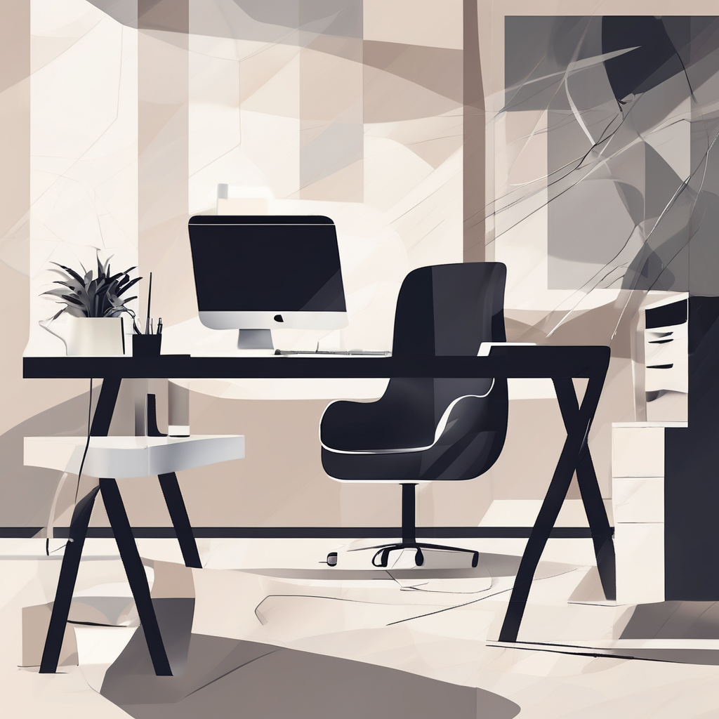 office in abstract style