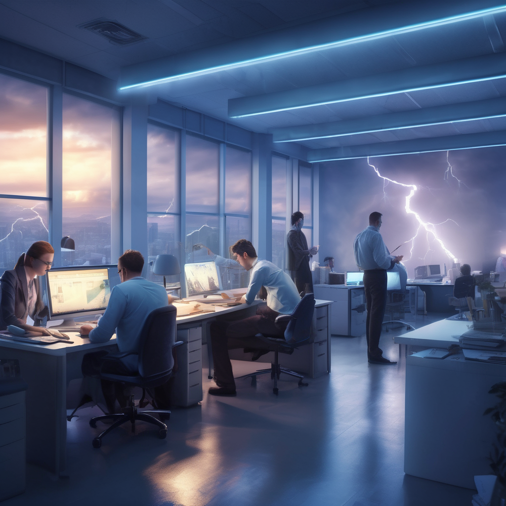 16k hd high quality photorealistic of people working in a office