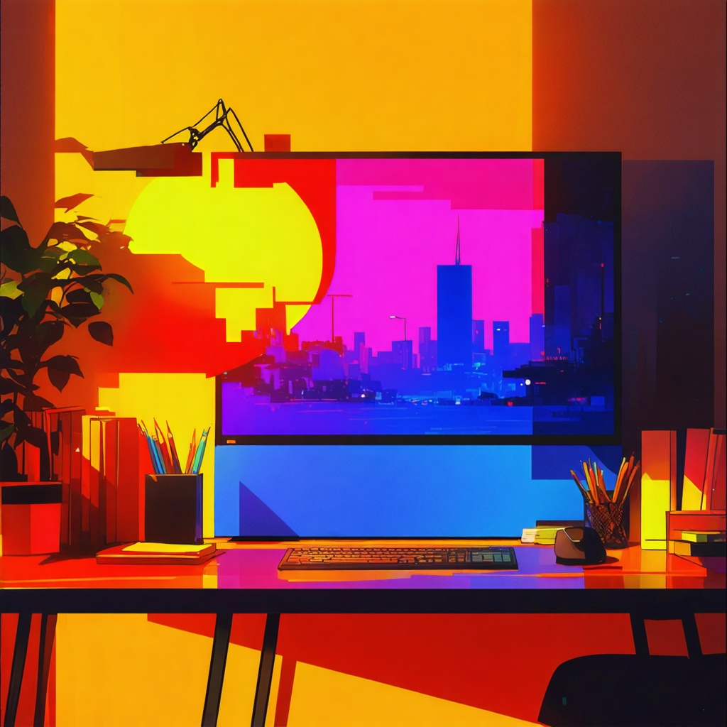 office in abstract style