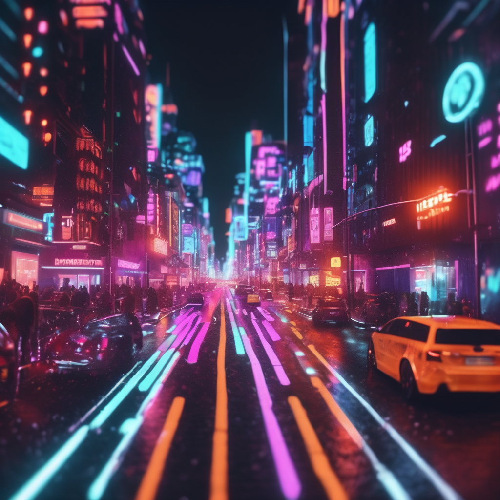 Hyperrealsitic city 16k neon glows