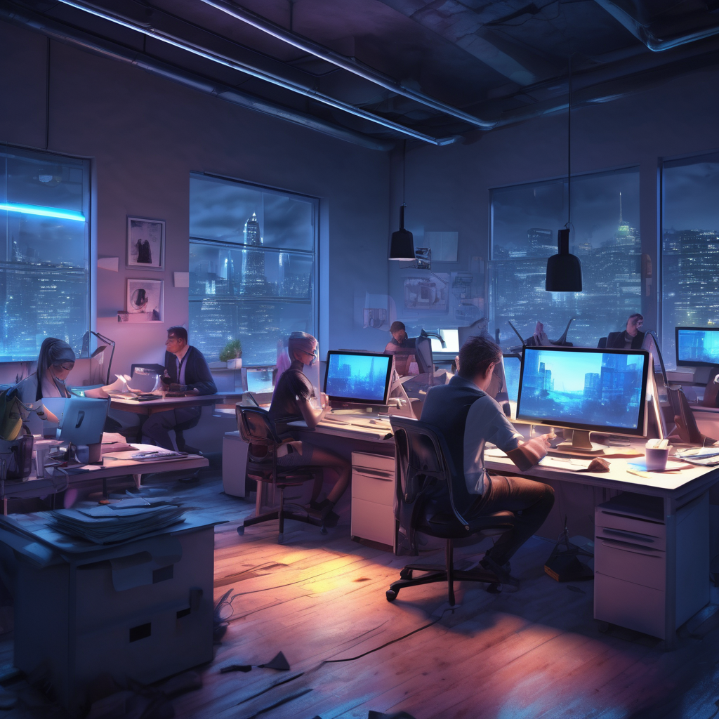 16k hd high quality photorealistic of people working in a office