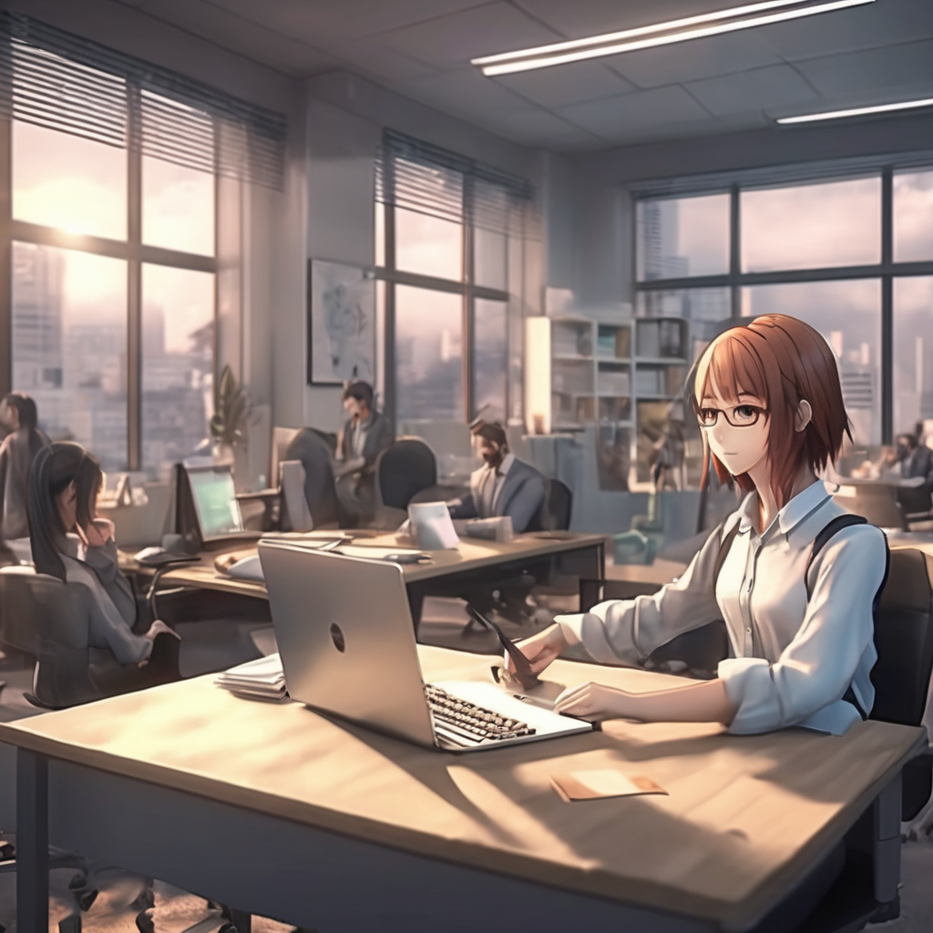 16k hd high quality photorealistic of people working in a office