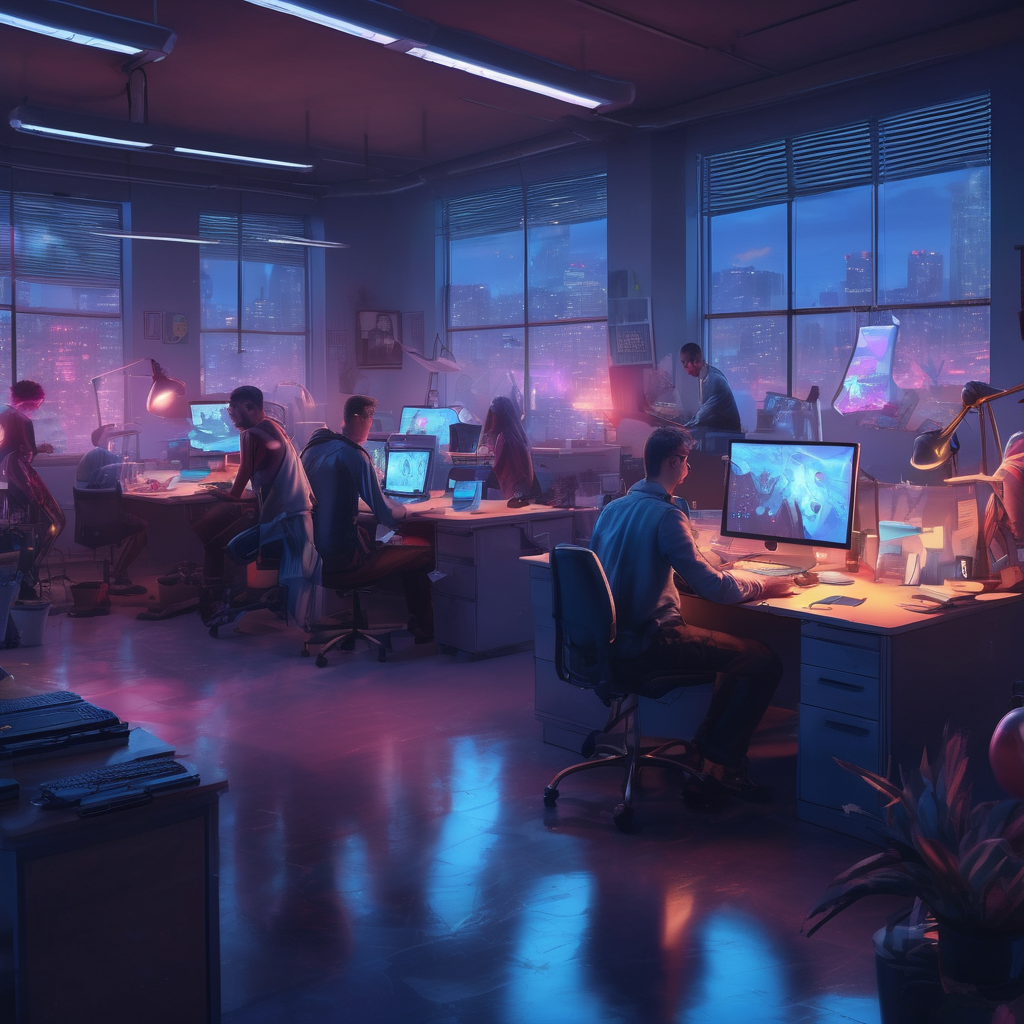 16k hd high quality photorealistic of people working in a office