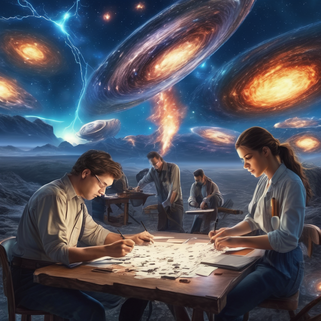 32k hd high quality photorealistic image of people working on a astroid