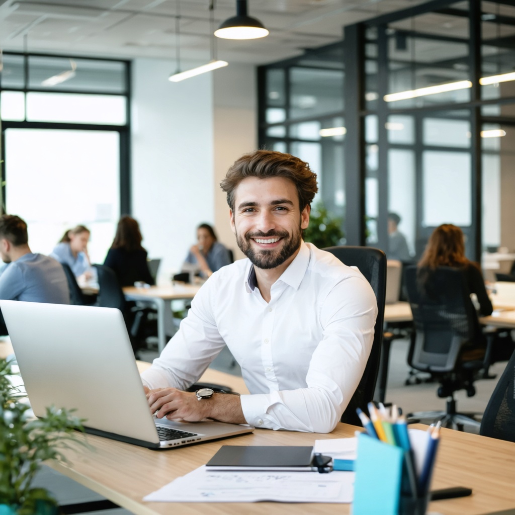 16k hd high quality photo realistic office withj people working