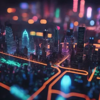 Hyperrealsitic city 16k neon glows