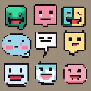 Cute happy chat bubble face