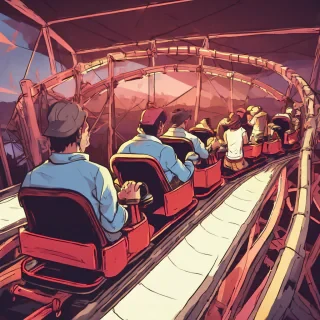 people working on a rollercoster