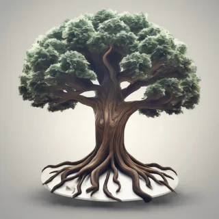 Hyperrealsitic tree logo