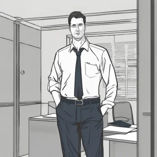 a man standing waist up wearing a office shirt