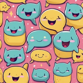 Cute happy chat bubble face