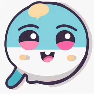 Cute happy chat bubble icon style face