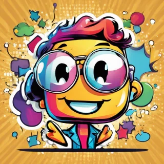 Cute happy social media marketing chat icon