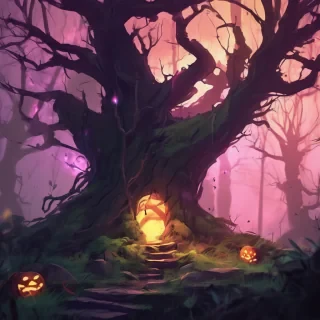 spooky but cute forest