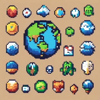 Super cute earth icon