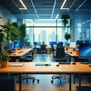 16k hd high quality photo realistic office withj people working