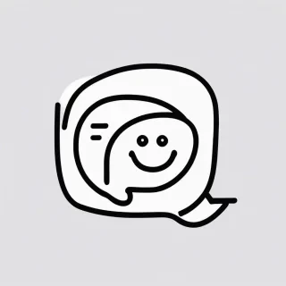 Cute happy social media marketing chat icon
