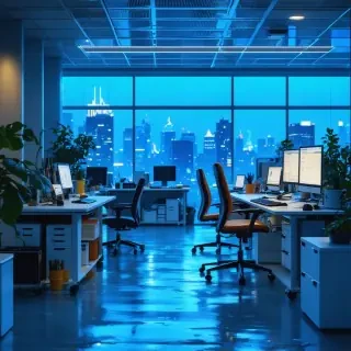 16k hd high quality photo realistic office withj people working