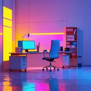 office in abstract style