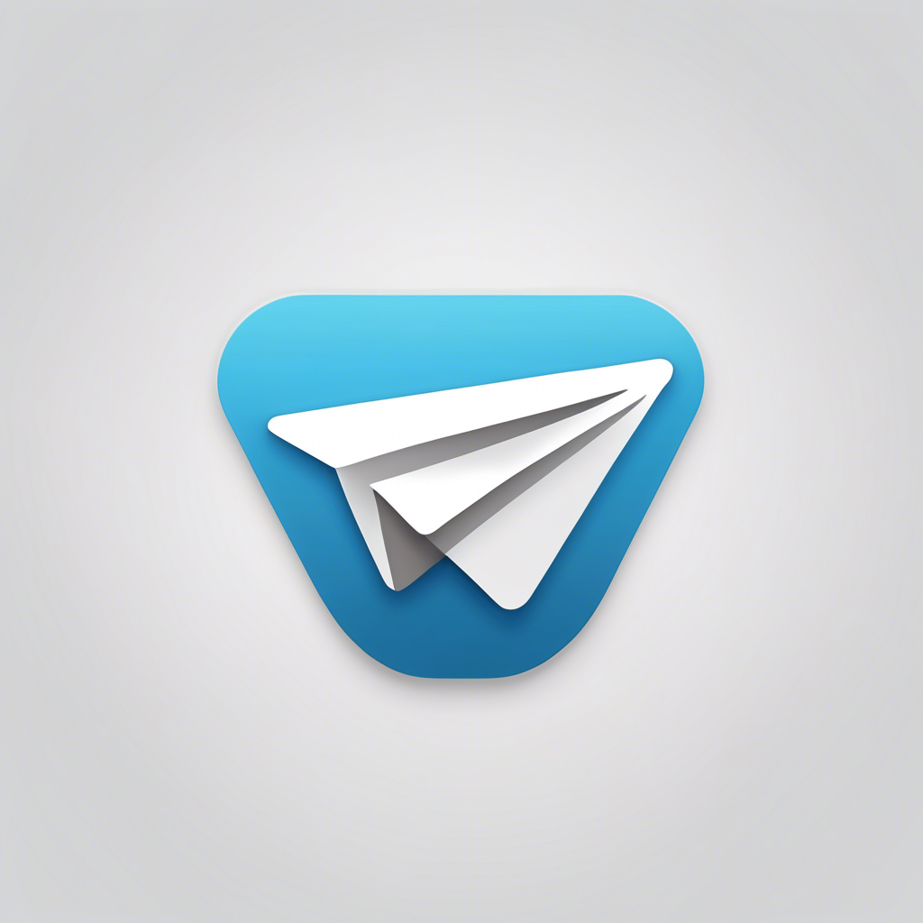 Telegram icon with a solid white background